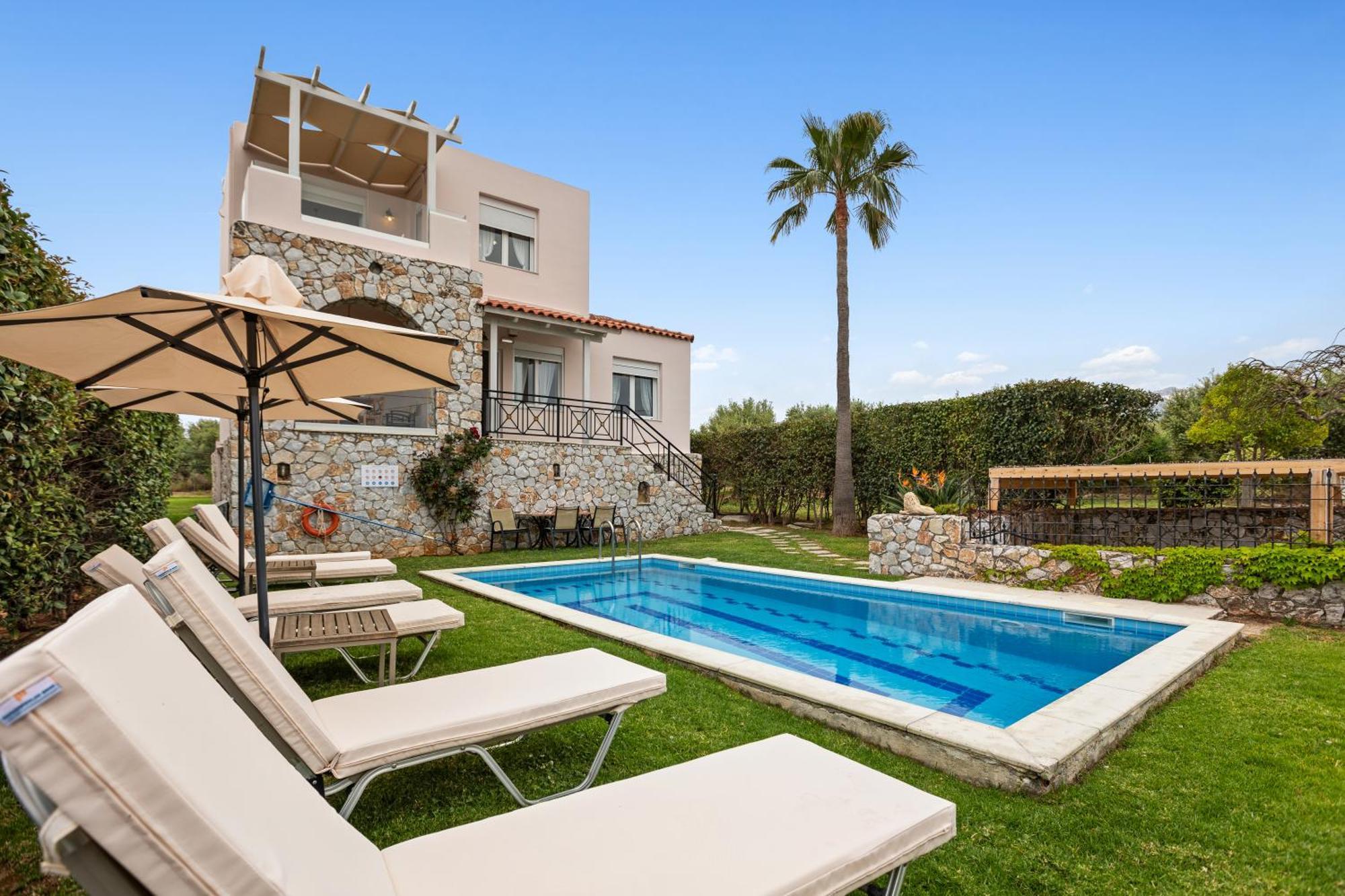 Sea View Villa Stelios With Private Pool Near The Beach Каливес Экстерьер фото